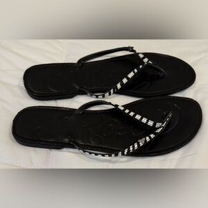 **Reef Blondie Sandals – Black & White Striped – Women’s Size 9**
